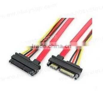 22pin SATA male to female cable, 7pin + 15pin SATA extension cable
