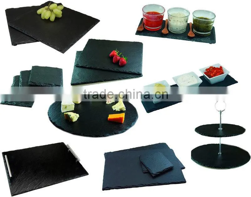 Wedding party insulated slate engraved logo dinner plate