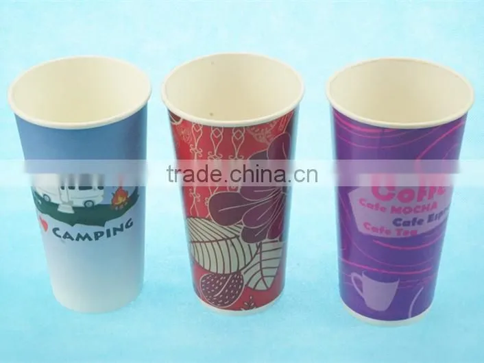 20oz Colorful Cold Drinking Custom Design Paper Cups