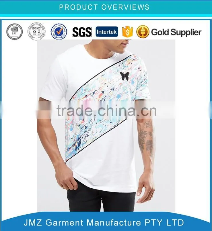 Custom high quality fashion men t shirt splatter print tee