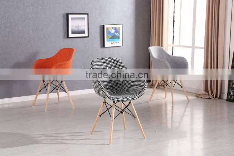 Armrest design fabric chairs dining table chairs