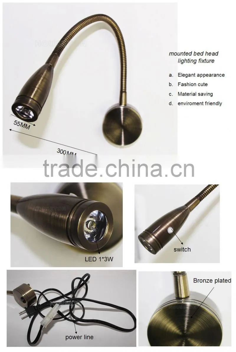 Hotel led wall gooseneck lamp reading,Hotel led wall gooseneck lamp,Wall gooseneck lamp WL1062