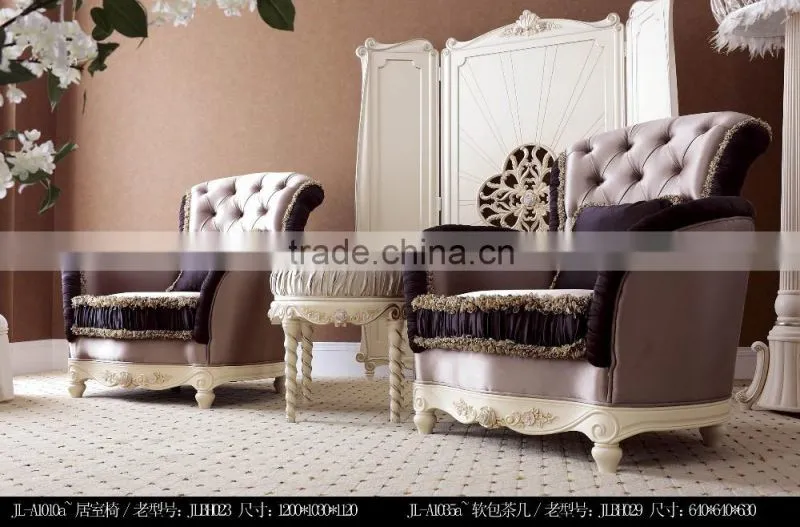 European style Solid wood living room furniture sofa sets Tea table