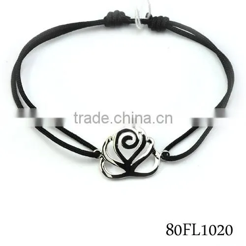 2014 New Design Unique Sterling Silver Infinity Bracelet Silver Handmade Infinity Bracelet With Color Cord