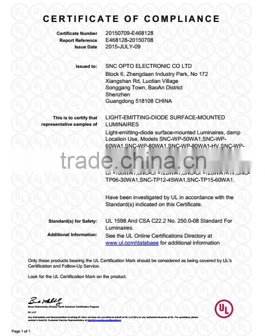 UL listed led wall pack 50w 60w 80w 5 years warranty