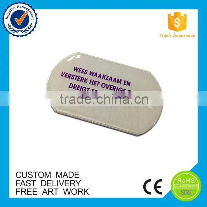 OEM Cross engraved soft enamel tag custom metal ID dog tag