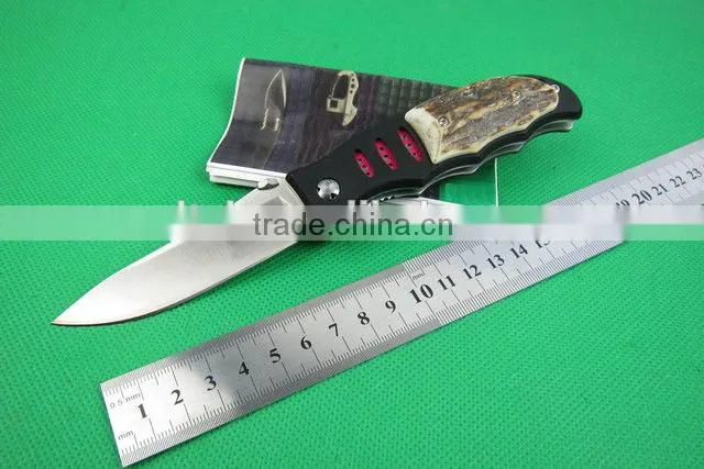 OEM 8Cr13Mov blade survival knife with color wood hanlde
