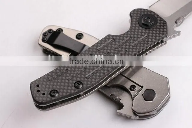OEM grey Titanium alloy folding camping knife