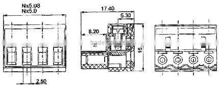 5.08mm Pitch Plug in Terminal Block XS2ESDV 300V 15A