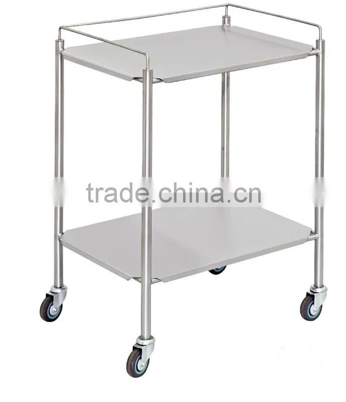 Chrome Wire Basket Shelf Truck for Hospital