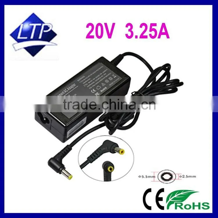 2016 New arrival ac Adapter 20V 3.25A 5.5*2.5mm power supply for Acer 65W notebook/laptop charger