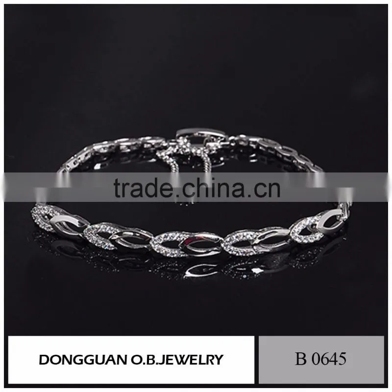 Elegant luxury zircon party bracelet unique design with 925 silver jewelry