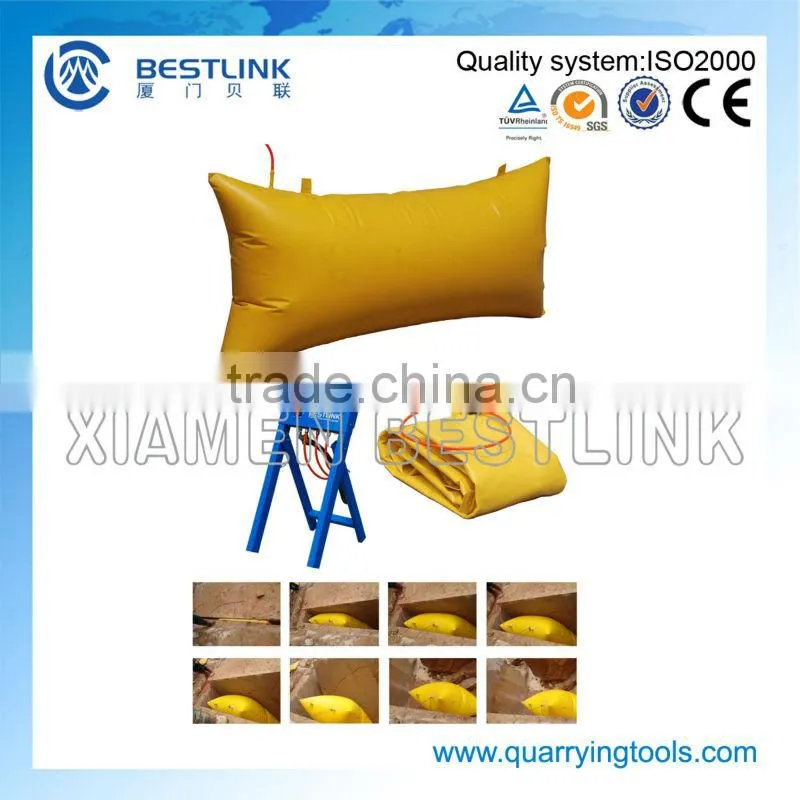 polymer pushing bag for cutting stone block