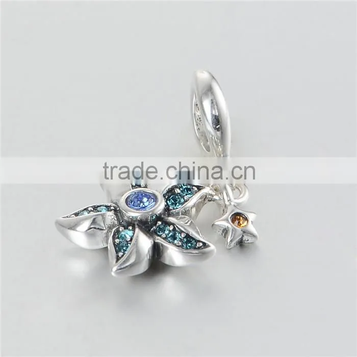 wholesale hanging programmable 925 sterling silver starfish bracelet