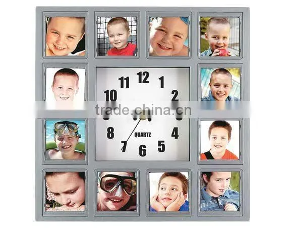 Clock with 12 photo frame
