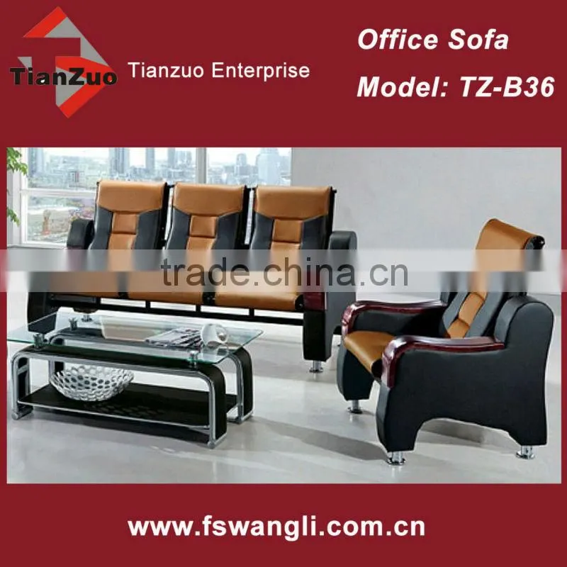 Hot sale leather sofa set office visitor sofas