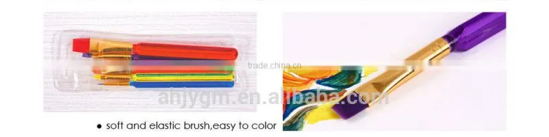 6PCS Nylon Plastic Handle Artist Brush/artist paint brush/artist brush set