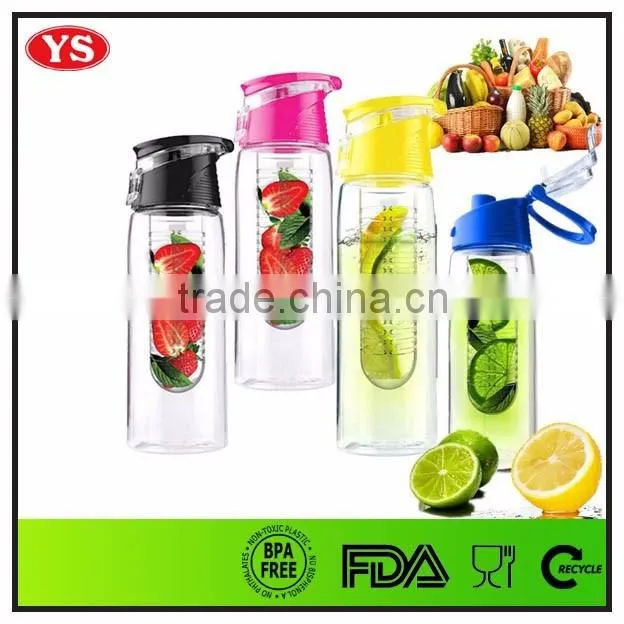 2016 new design 700ml bpa free tritan fruit infuser water bottle