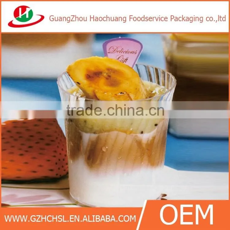 CH-S02 Transparent small size disposable PS crystal spoon for ice cream pudding