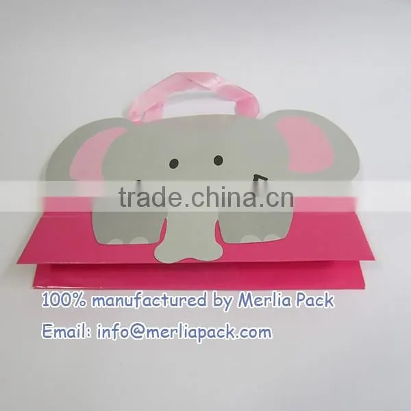 CMYK Printing Gift Wrap Bags Industrial Use Shopping Cartoon Elephant Bags
