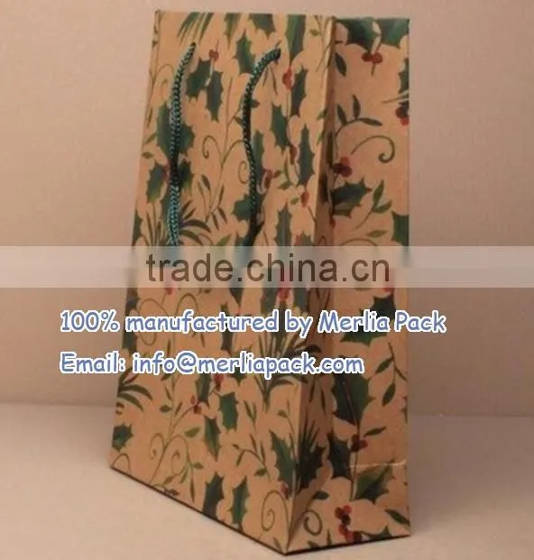 Bespoke Design Kraft Paper Bags Recycled Natural Kraft Shopping Grocery Bags