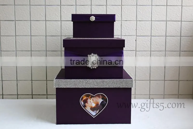 Handmade wedding cardbox with photo frame