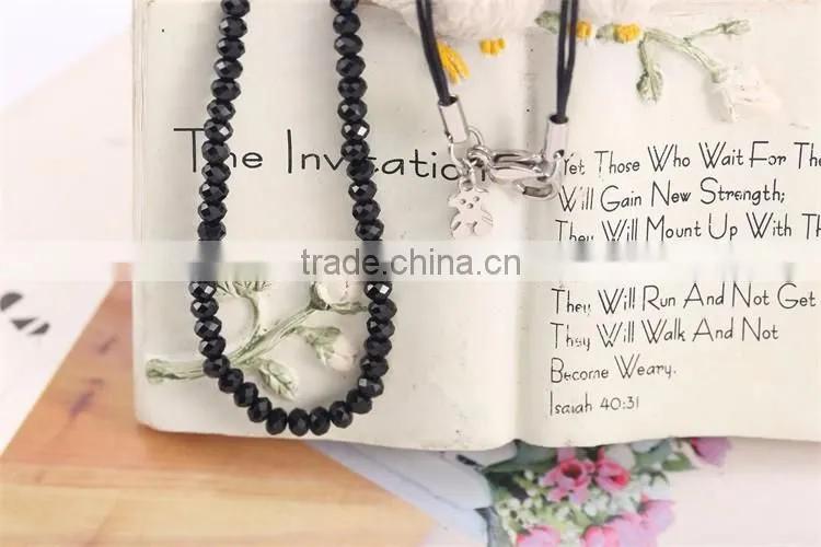 Latest classical style handmade black stone rope braided necklace for christmas gift