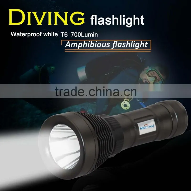 700 Lumens XML-T6 LED Diving Flashlight Aluminum Rotating Magnetic Switch Flashlight Torch