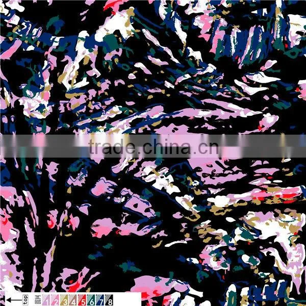 96 Polyester 4 Spandex Fabric, FDY Printed Spandex / Polyester Dress Fabric