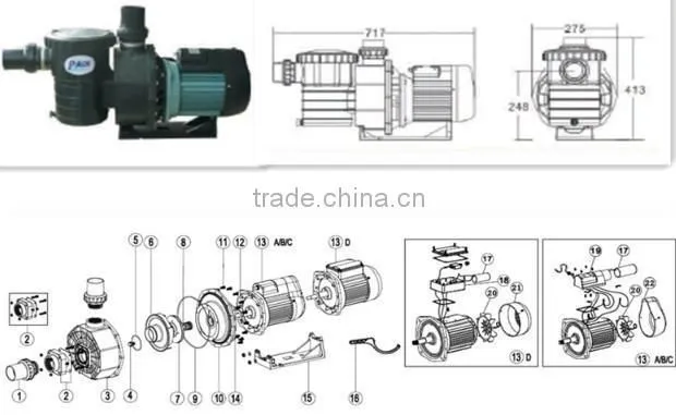 High quality SB series swimming pool water pump
