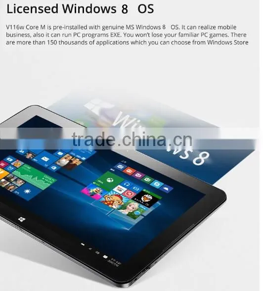 Onda V116w Core M 11.6 inch Intel 5Y10c Tablet PC Laptop 4GB LPDDR3 128GB SSD Win 8 OGS Screen USB 3.0