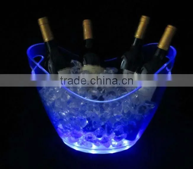 Promotional clear cheap plastic champagne led ice bucket