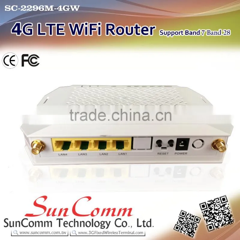 SC-2296M-4GW Latest 4G LTE Wireless Wifi Router with Band 7, Band 28 ,one external antenna and one internal antenna