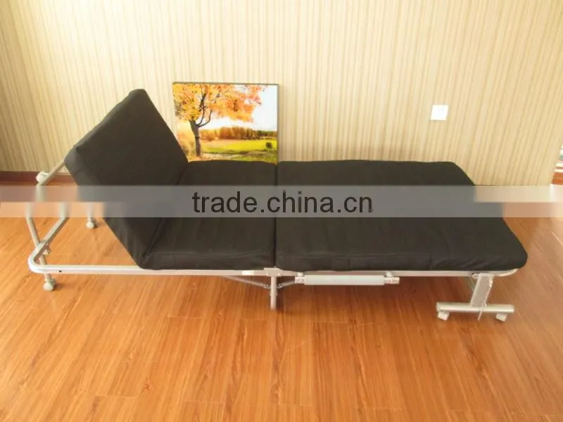 mesh cloth folding bed with metal bedbase