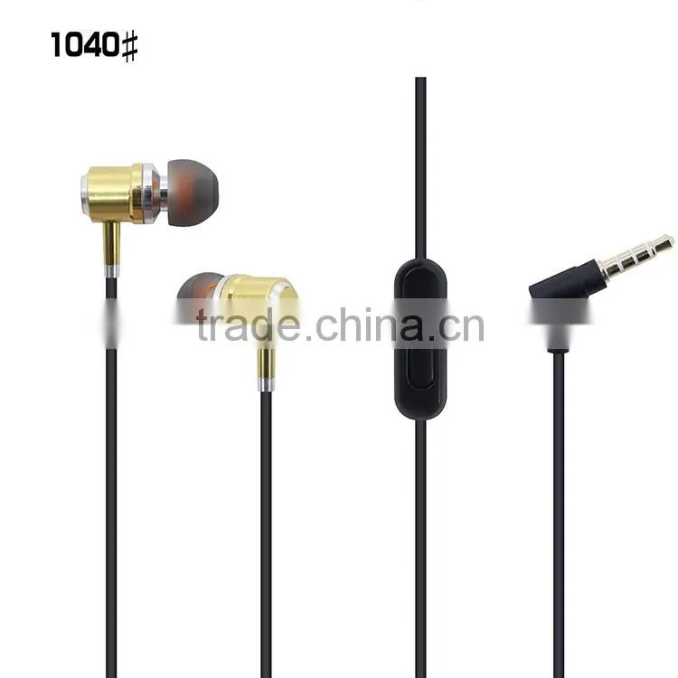 2016 new Mobile earphone, metal earphones with microphone,earphones with mic 3.5mm