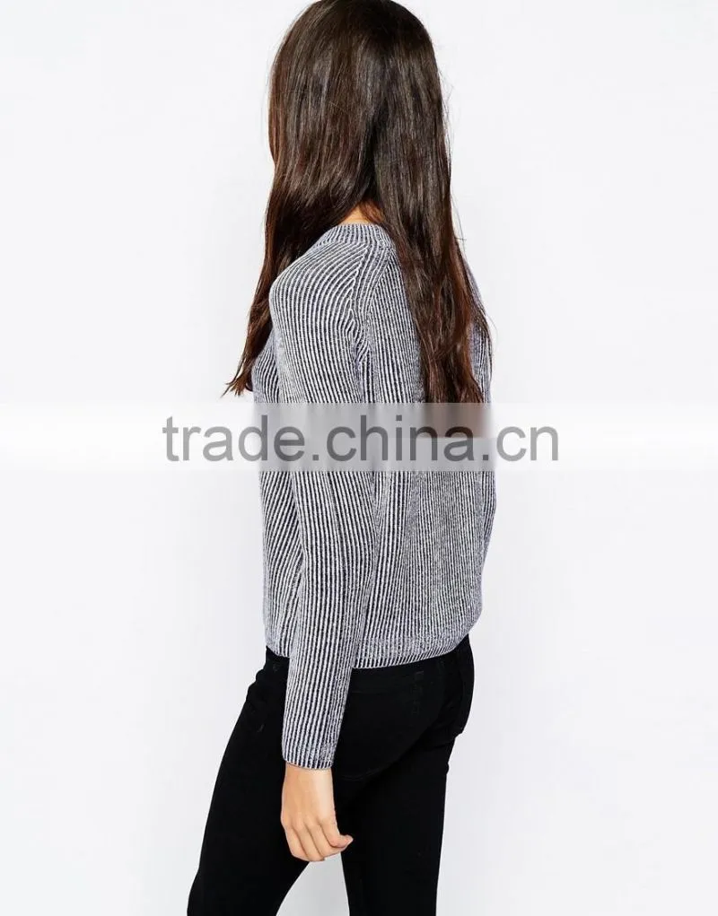 High fashion design wool ribbed pullover cashmere sweater pullover