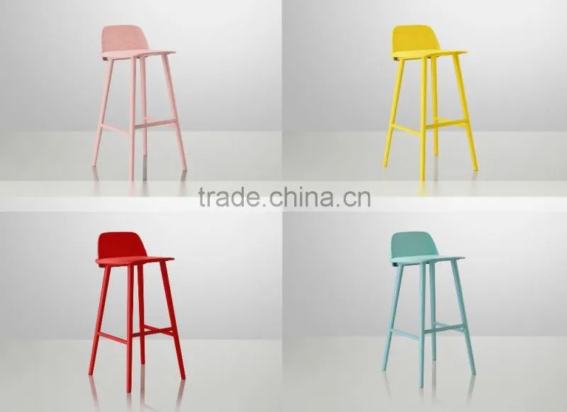 2016 coloful modern wooden stool used bar furniture