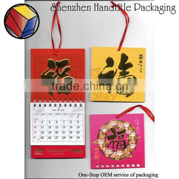 2016 promotion nice table calendar /Desk Calendar design wooden advent calendar