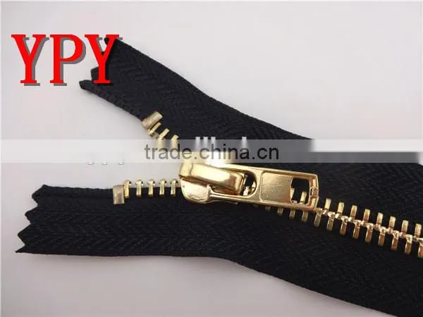light gold metal zipper