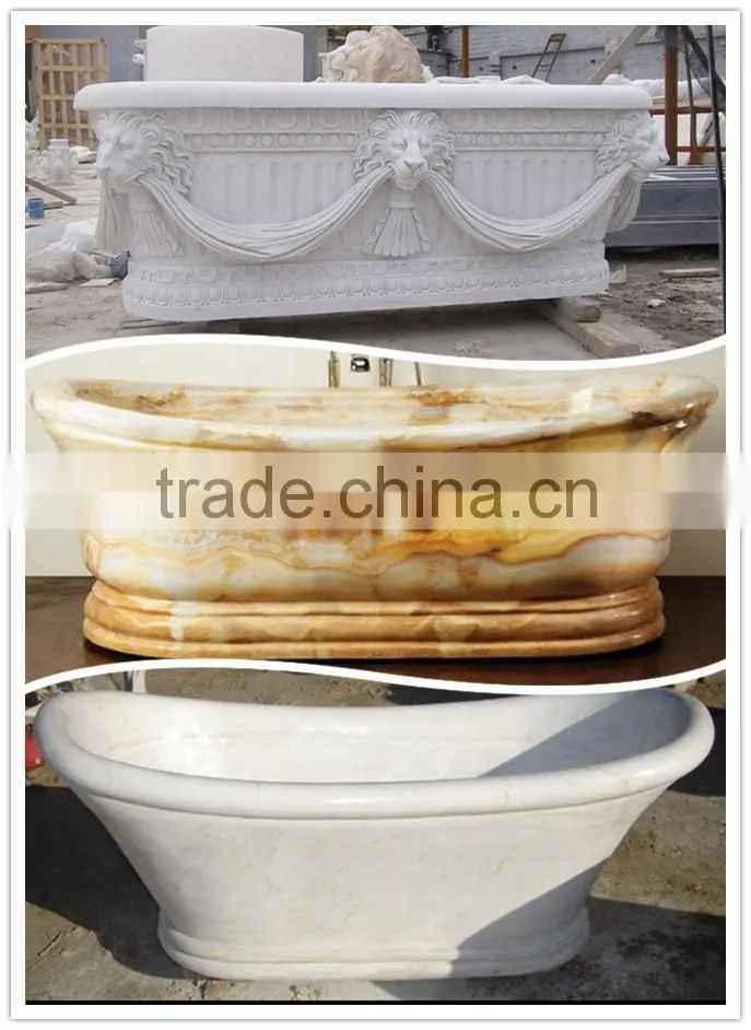quyang factory supply black natural stone bathtub