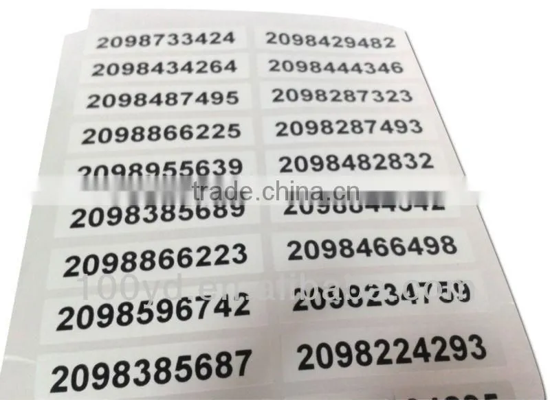 cheap customized roll destructive printed paper sticker