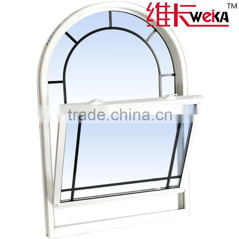 PVC modern america double glazed garden pvc arch shaped windows