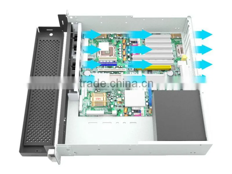 ED204H40-D Short Depth 400mm 4 Bay Hot Swap 2U Server Case for VOIP Gateways