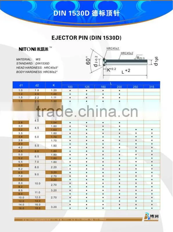 SKD61/SKH51/SKD11 ejector pin