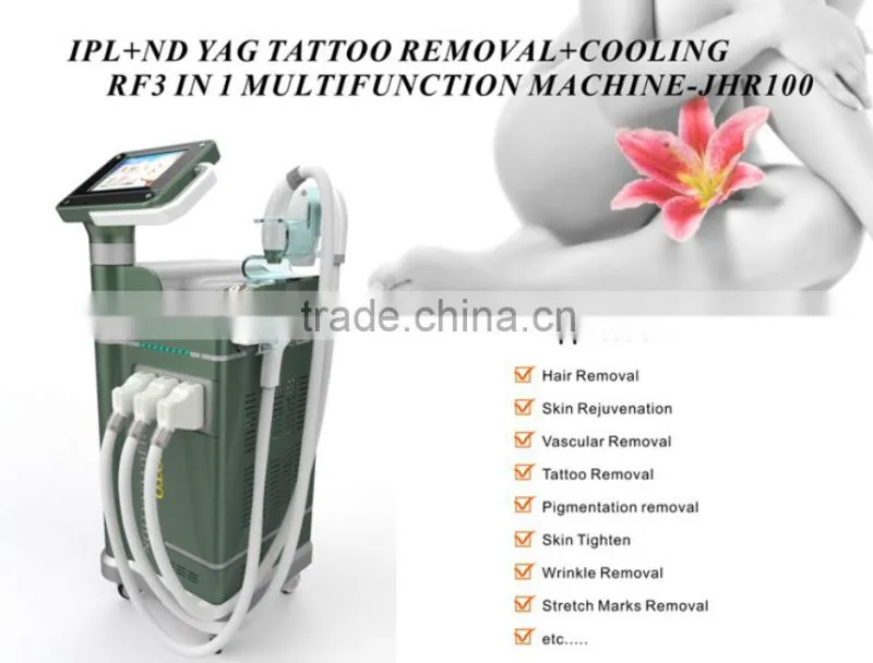 Most competitive multifunction beauty system hair removal tattoo removal IPL RF ND YAG Laser