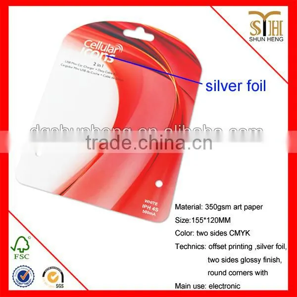 silver stamping paper hang tag for 2 in 1 iph 4S