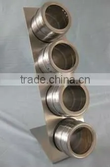 6 in 1 magnetic stainless steel spice jar rack