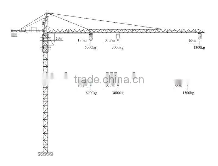 china brand high quality cheap price Topkit Tower Crane QTZ100(6013Y-6)