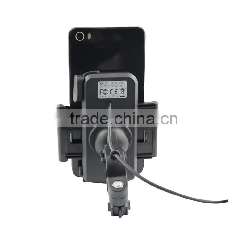 Motorcycle usb mobile phone charger with phone mount holder