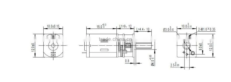 small reversible geared motor 12mm